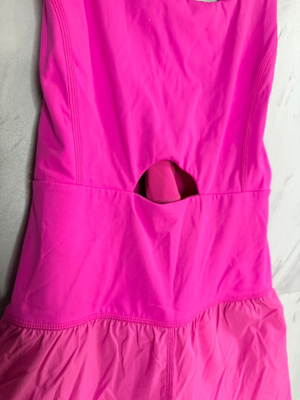 Hot Pink Crisscross Cutout Active Yoga Bodysuit Romper SZ S - Picture 4 of 6